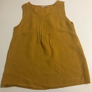 Mustard Yellow pleated tank top size M